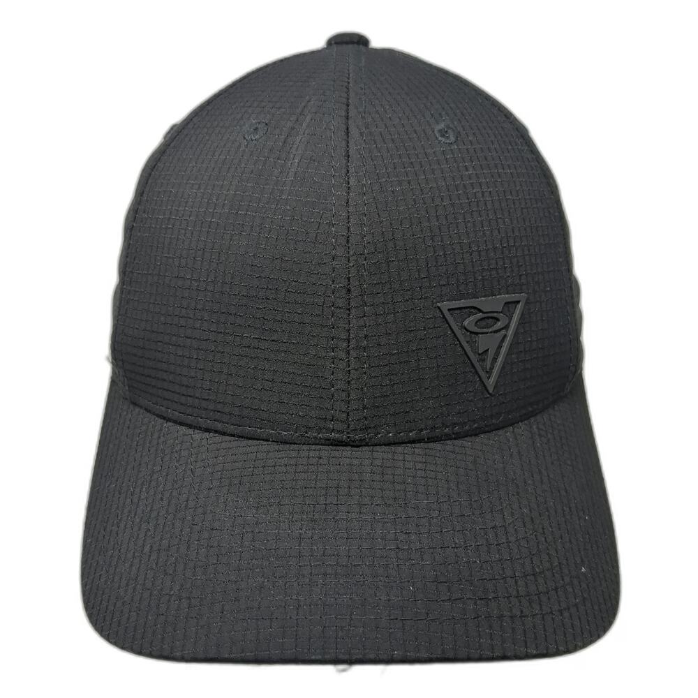Oakley Baseball Cap Black S-M Flexfit Grid Texture Performance Logo tonal hat